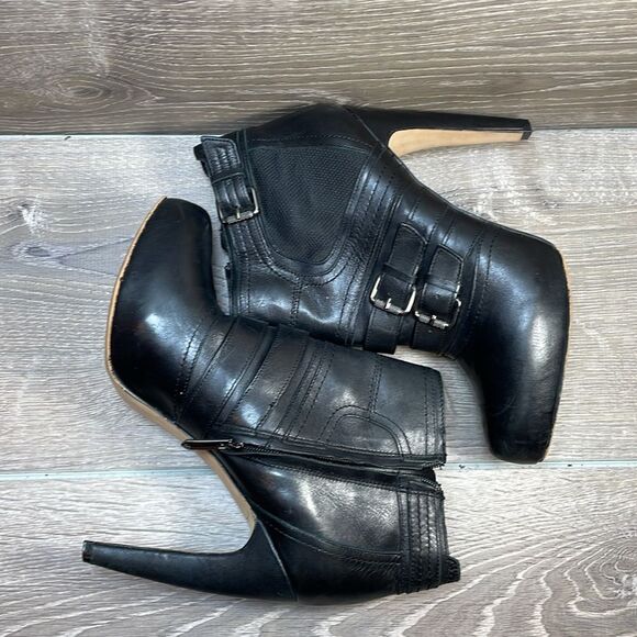 Sam Edelman Kenley Women’s Sz 9M Black Leather 5” Heel Inside Zip Ankle Booties - Picture 10 of 12